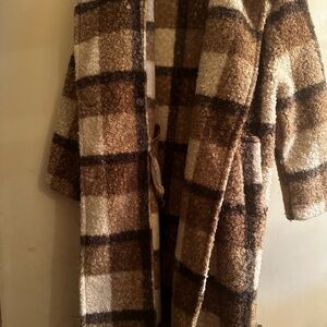 Cozy Brown and Cream Long coat